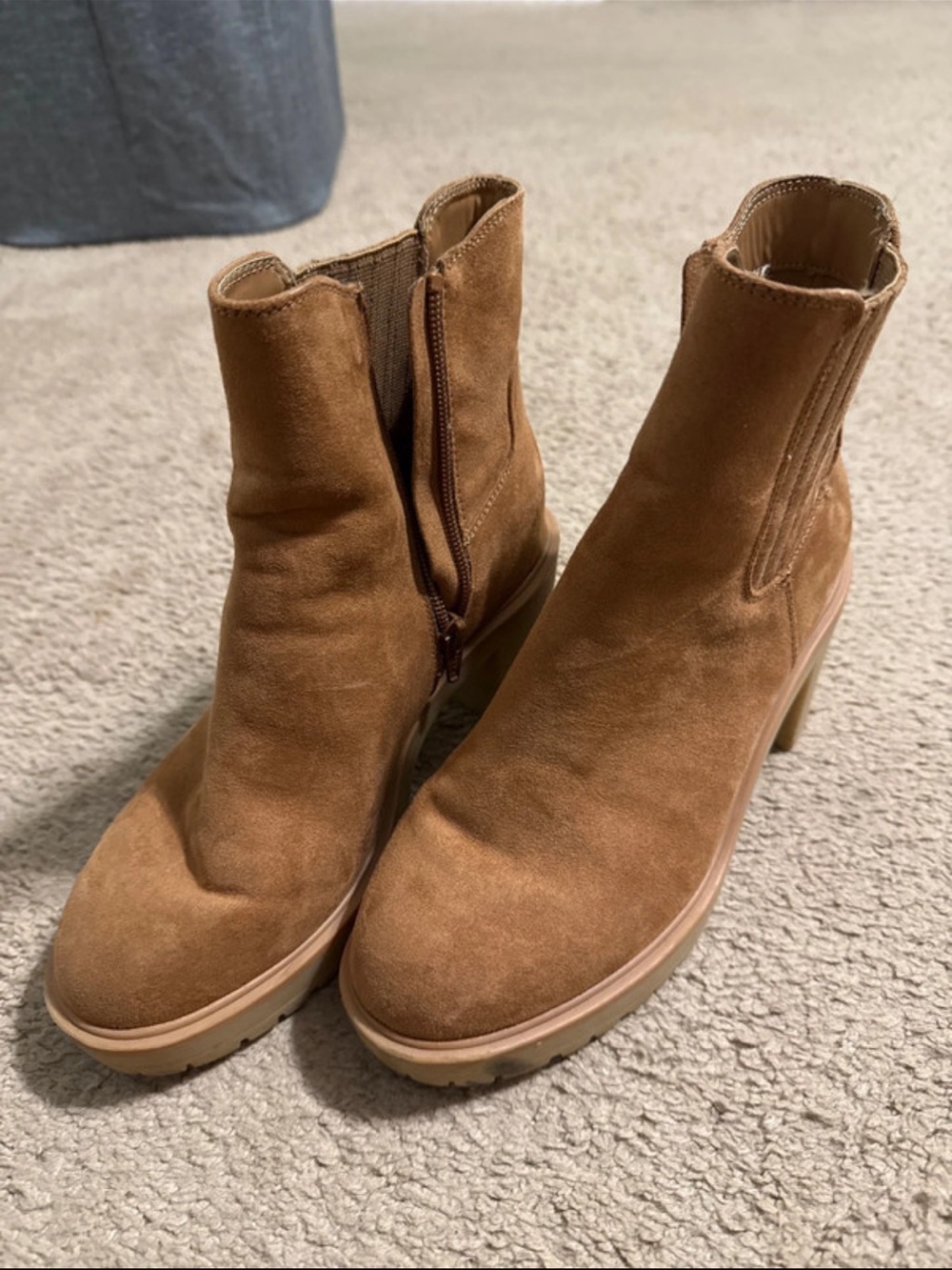 Universal Thread Suede Platform Ankle Boots - Brown
